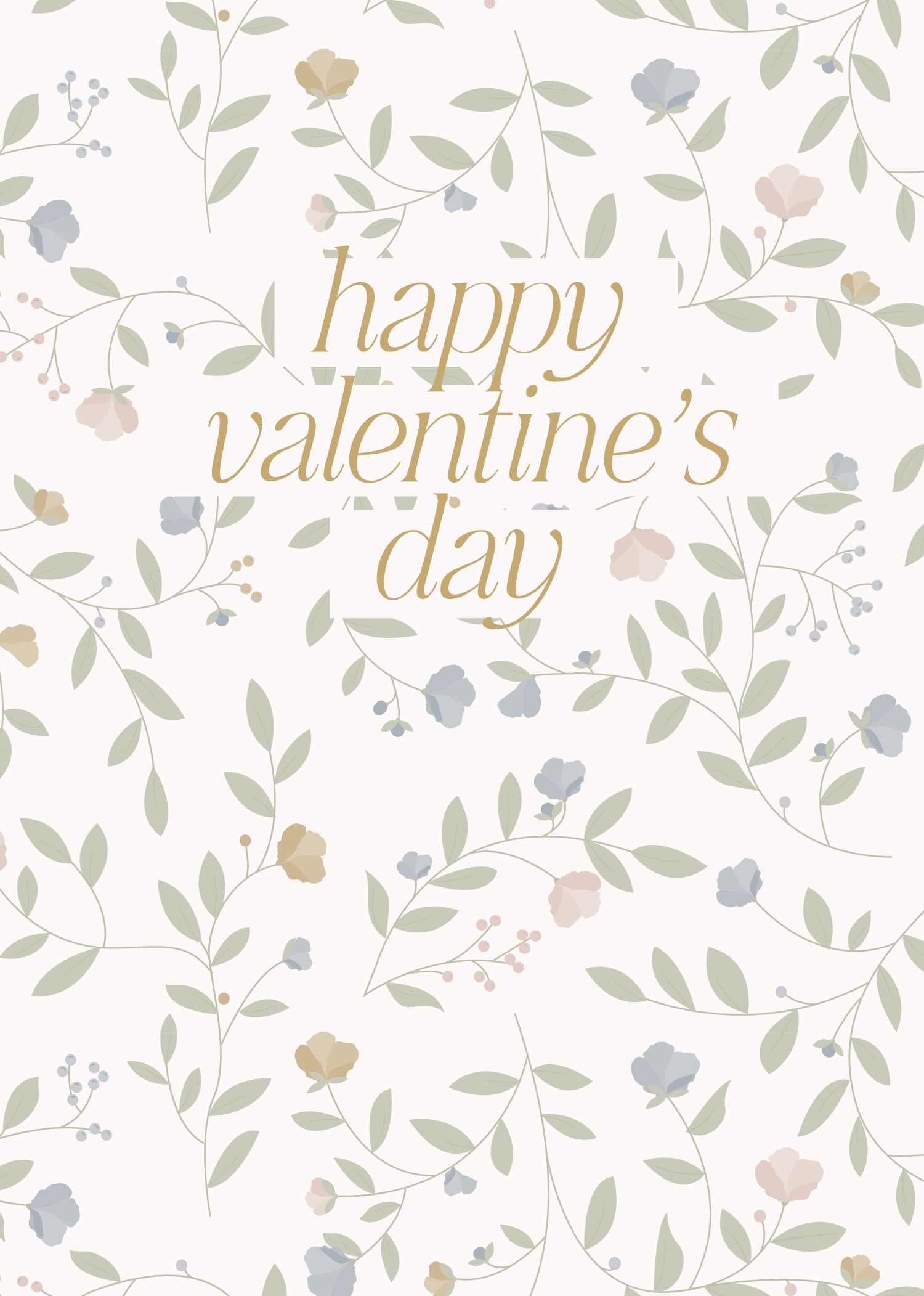 Greeting Card Valentine- Floral Valentine